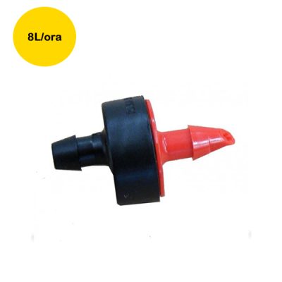 Duza picuratoare pentru irigatii, cu compensator de presiune 8l/H rosie