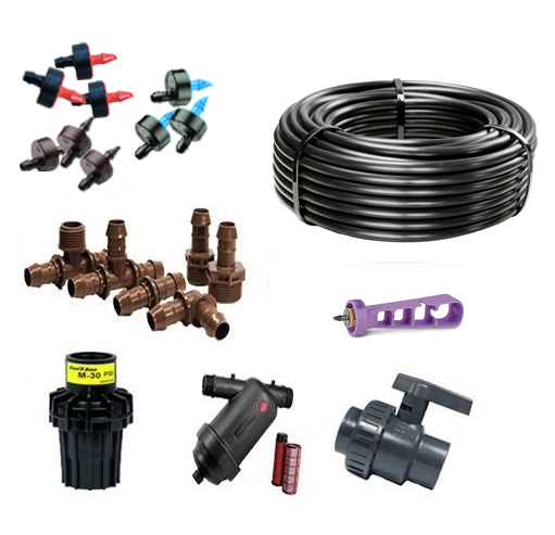 Kit de irigare prin picurare cu picuratoare pentru rosii, 10 randuri